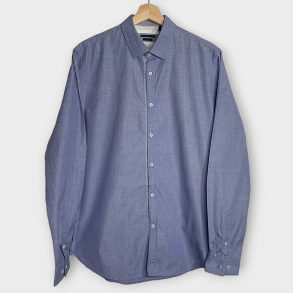 IKKS Men's Long Sleeve Button Up Dress Shirt Size L - Picture 1 of 6